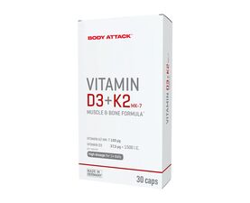 Vitamin D3 &amp; K2, 30caps (Body Attack)