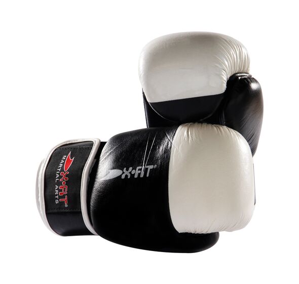 Leather Gloves Black/White (BFT-007) (X-Fit)