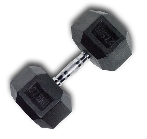 Hex Rubber Dumbbell 27.5kg (28205) (X-FIT)