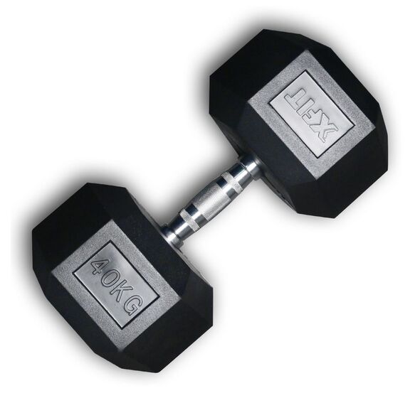 Hex Rubber Dumbbell 40kg (28205) (X-FIT)