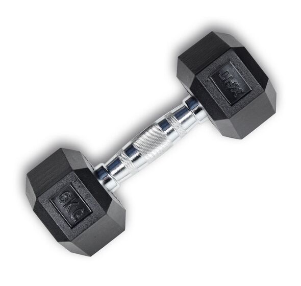 Hex Rubber Dumbbell 6kg (28205) (X-FIT)