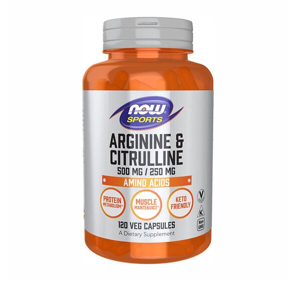 Arginine &amp; Citrulline 500/250mg, 120 Vcaps (Now Foods)