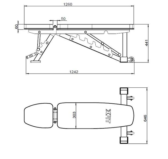 Ρυθμιζόμενος Πάγκος X-FIT 76